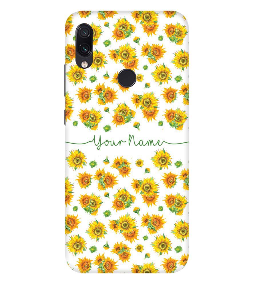 IK5006-Yellow Flowers with Name Back Cover for Xiaomi Redmi Note 7S