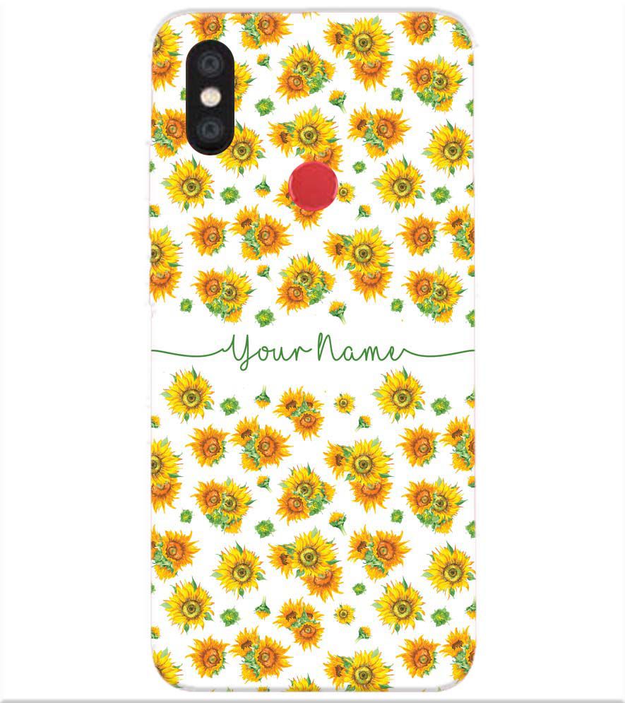 IK5006-Yellow Flowers with Name Back Cover for Xiaomi Redmi Y2