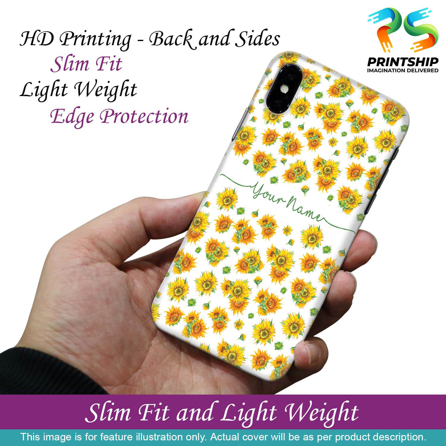 IK5006-Yellow Flowers with Name Back Cover for Xiaomi Redmi Note 11 4G