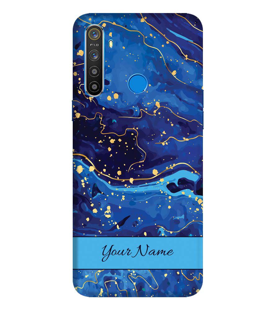 IK5007-Galaxy Blue with Name Back Cover for Realme 5