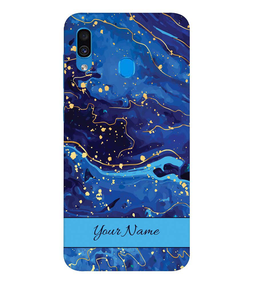 IK5007-Galaxy Blue with Name Back Cover for Samsung Galaxy A20