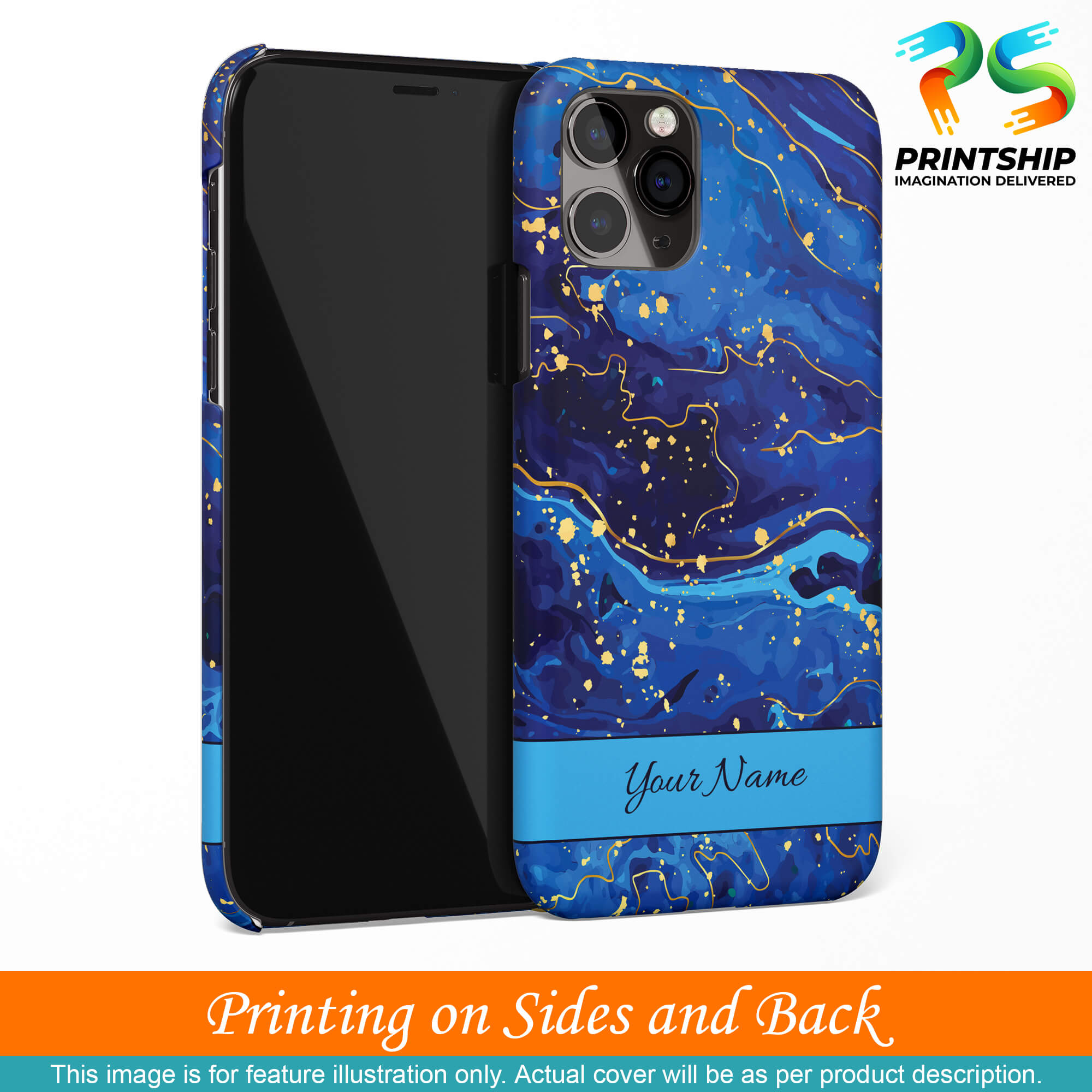 IK5007-Galaxy Blue with Name Back Cover for Samsung Galaxy A20-Image3