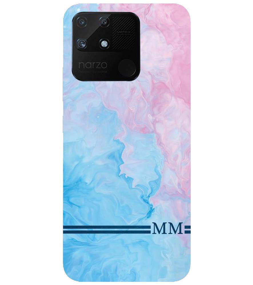 IK5008-Classic Marble with Initials Back Cover for Realme Narzo 50A