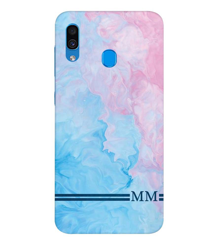 IK5008-Classic Marble with Initials Back Cover for Samsung Galaxy A20