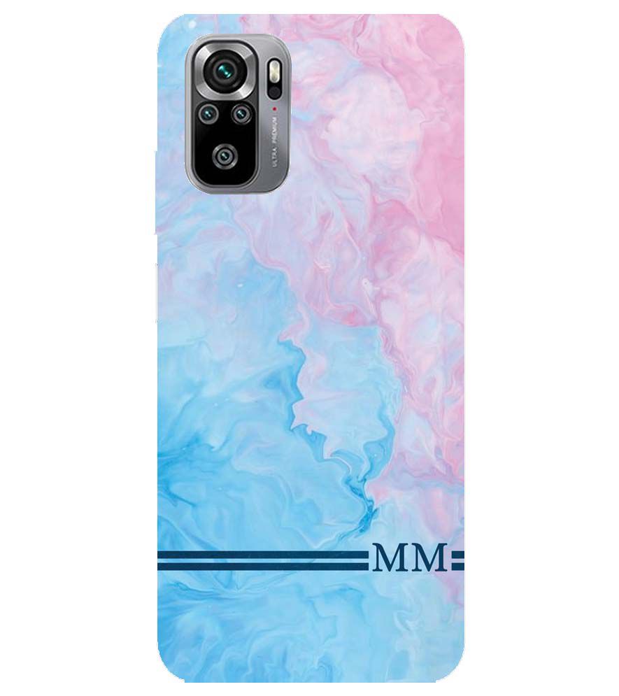 IK5008-Classic Marble with Initials Back Cover for Xiaomi Redmi Note 10