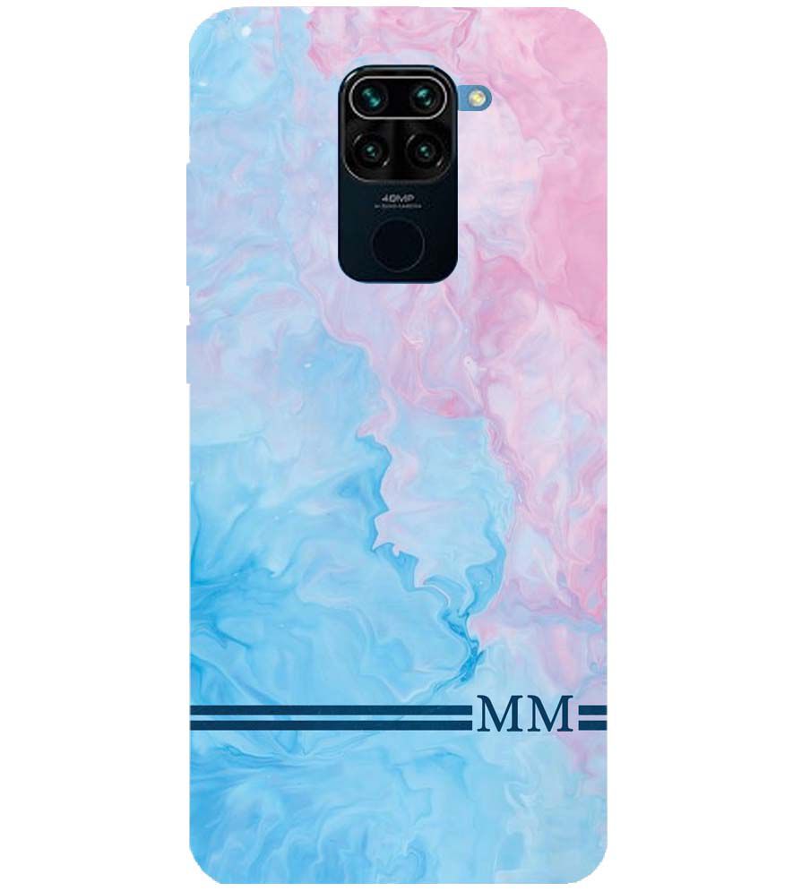 IK5008-Classic Marble with Initials Back Cover for Xiaomi Redmi Note 9