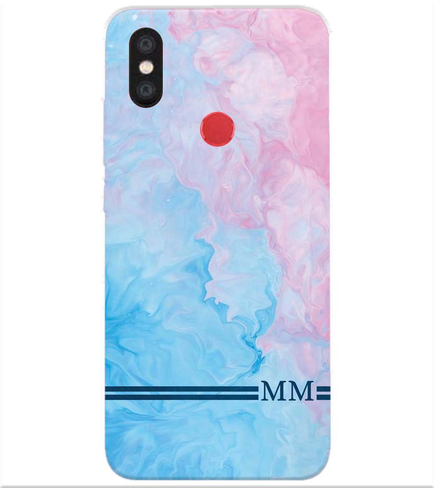 IK5008-Classic Marble with Initials Back Cover for Xiaomi Redmi Y2