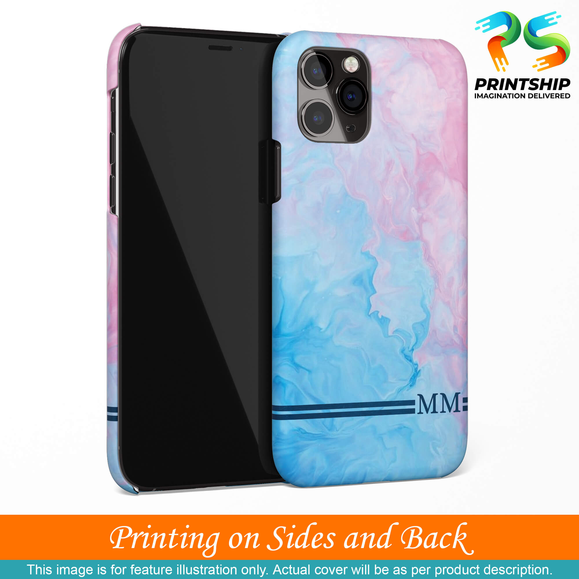 IK5008-Classic Marble with Initials Back Cover for Xiaomi Redmi 9i-Image3