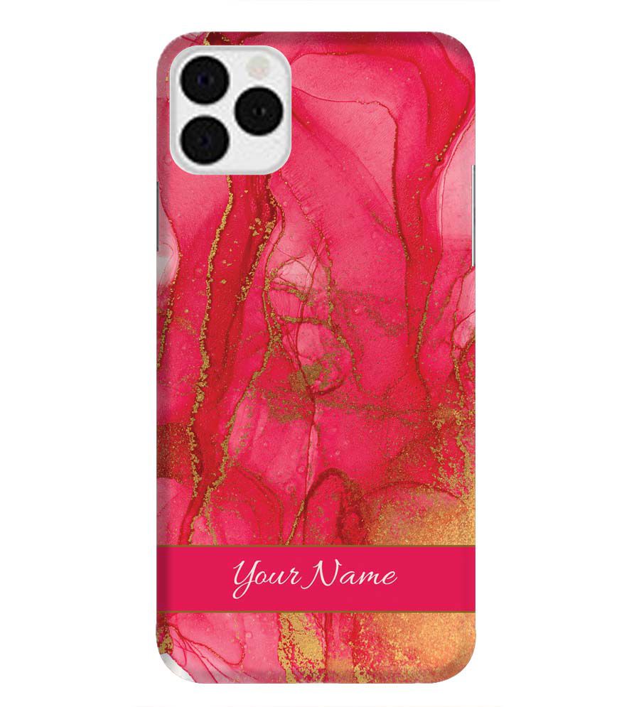 IK5010-Hot Pink Marble with Name Back Cover for Apple iPhone 11 Pro