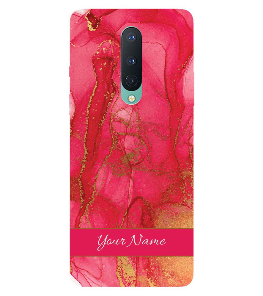 IK5010-Hot Pink Marble with Name Back Cover for OnePlus 8