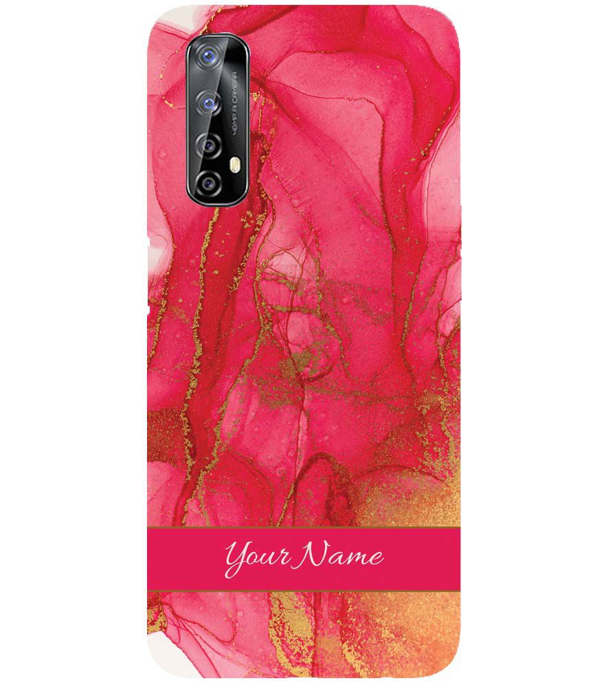 IK5010-Hot Pink Marble with Name Back Cover for Realme 7