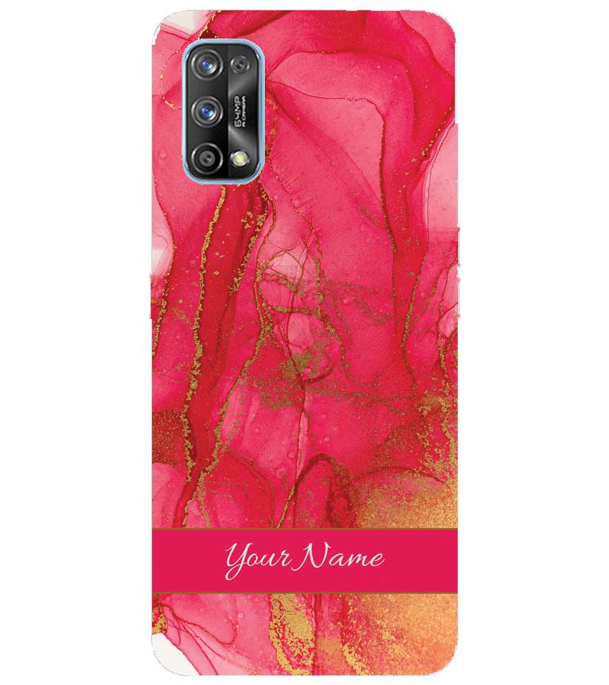 IK5010-Hot Pink Marble with Name Back Cover for Realme 7 Pro