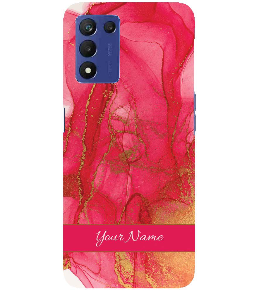 IK5010-Hot Pink Marble with Name Back Cover for Realme 9 5G Speed