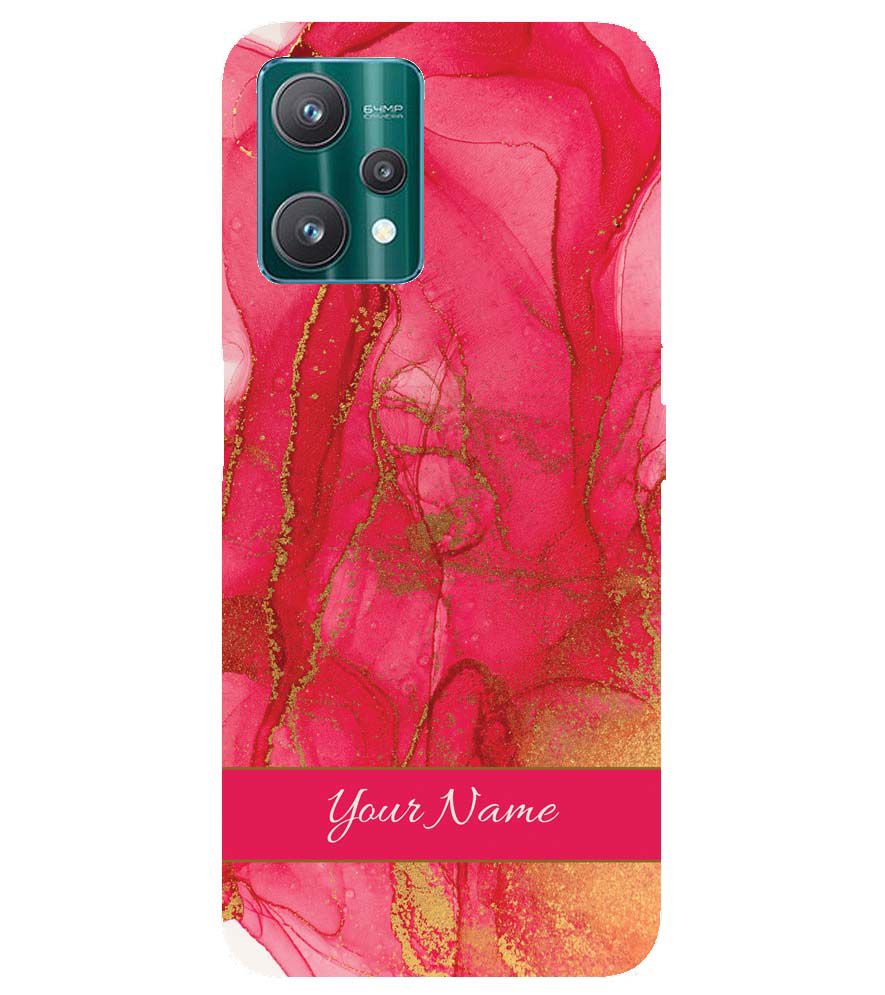 IK5010-Hot Pink Marble with Name Back Cover for Realme 9 Pro+