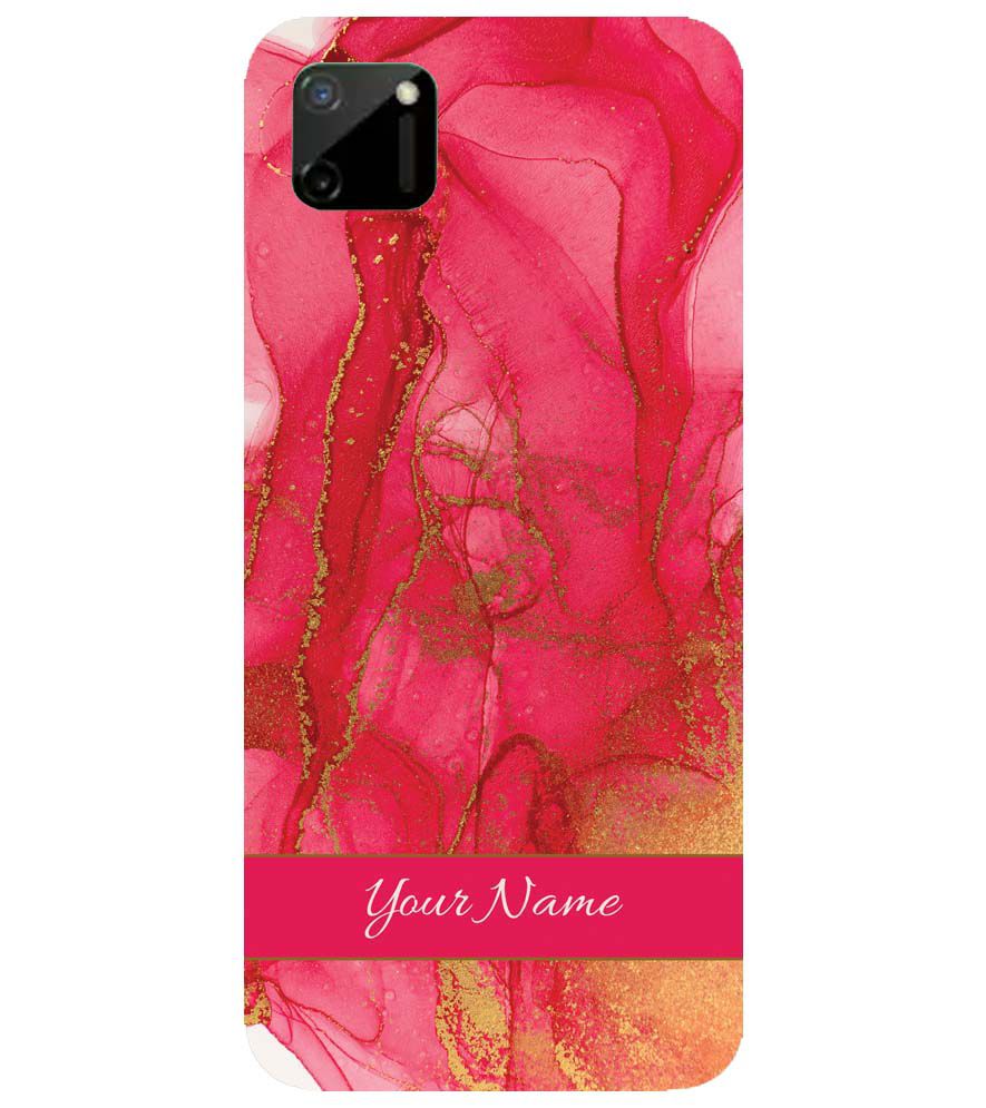 IK5010-Hot Pink Marble with Name Back Cover for Realme C11