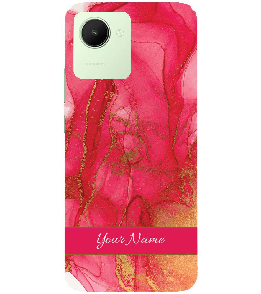 IK5010-Hot Pink Marble with Name Back Cover for Realme C30