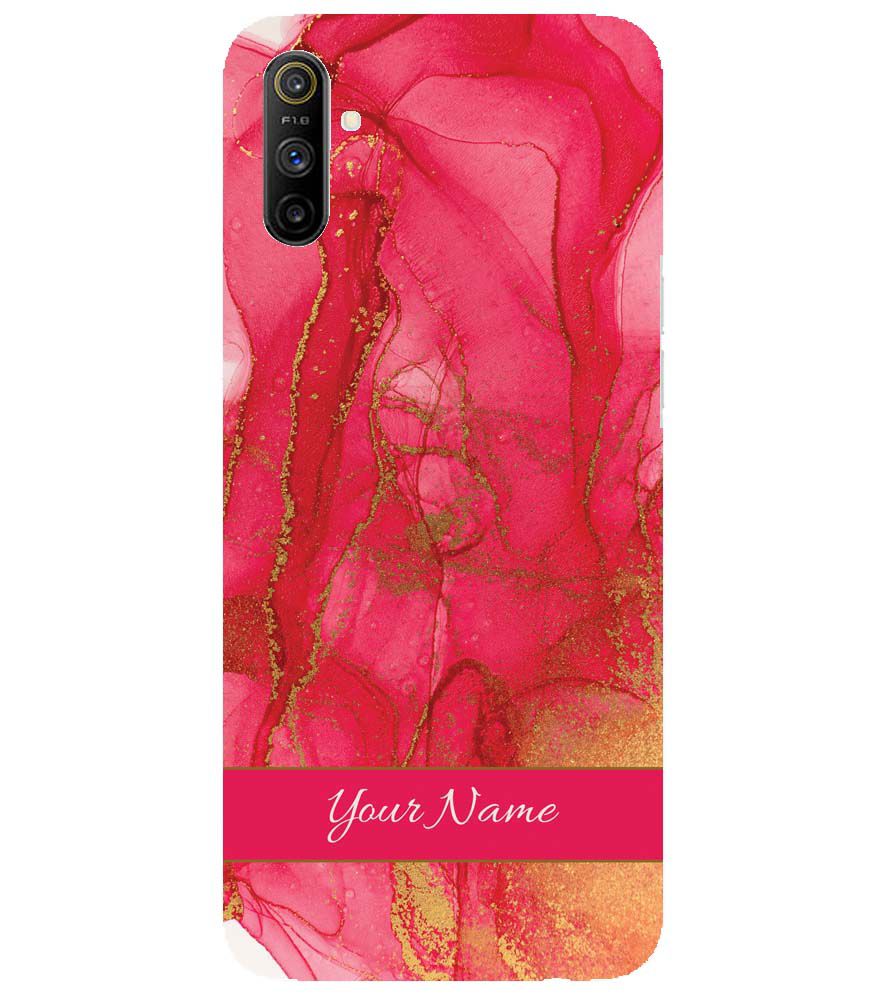 IK5010-Hot Pink Marble with Name Back Cover for Realme Narzo 10A