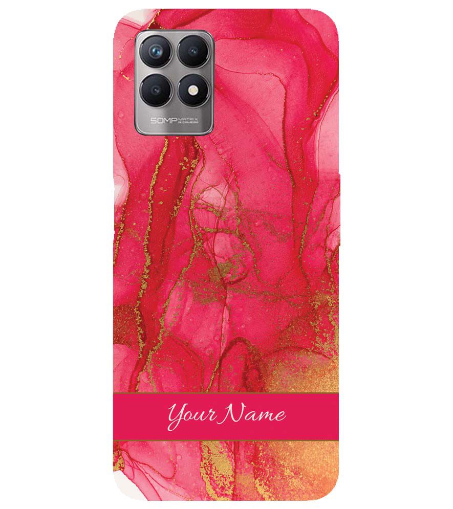 IK5010-Hot Pink Marble with Name Back Cover for Realme Narzo 50