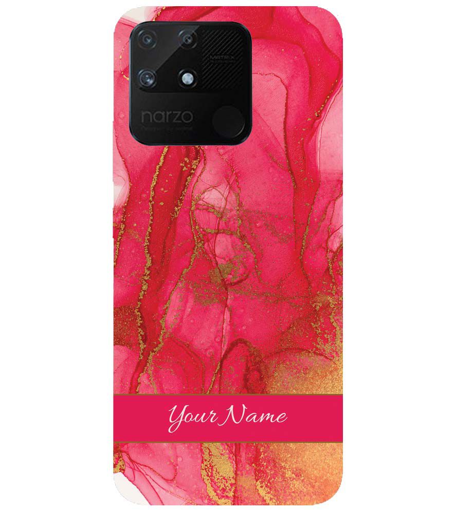 IK5010-Hot Pink Marble with Name Back Cover for Realme Narzo 50A