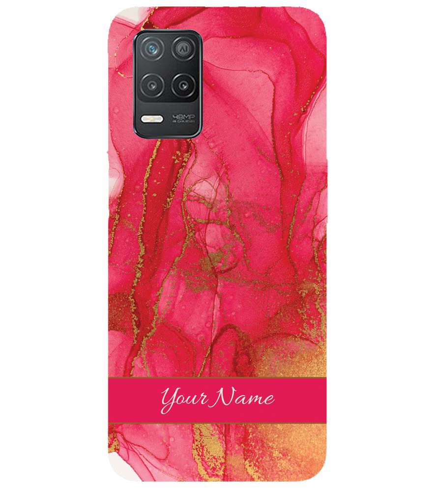 IK5010-Hot Pink Marble with Name Back Cover for Realme V13 5G