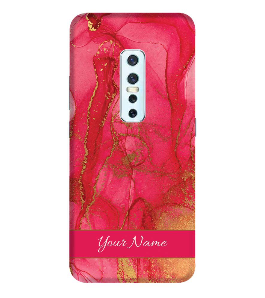 IK5010-Hot Pink Marble with Name Back Cover for Vivo V17 Pro