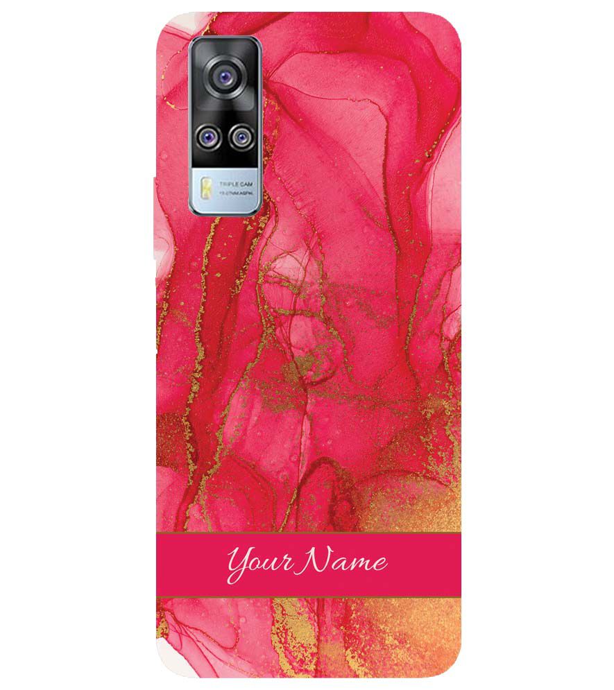 IK5010-Hot Pink Marble with Name Back Cover for vivo Y51 (2020, December)