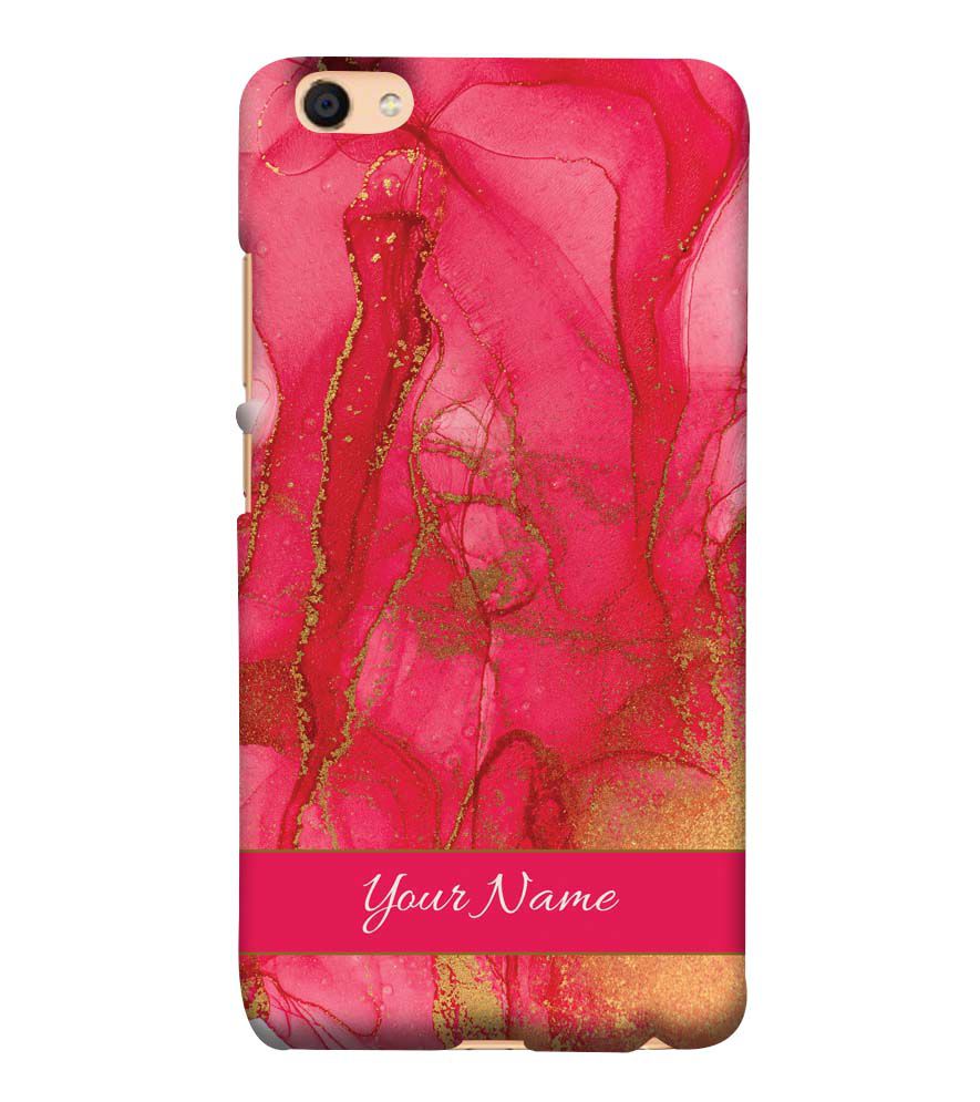 IK5010-Hot Pink Marble with Name Back Cover for Vivo Y55L