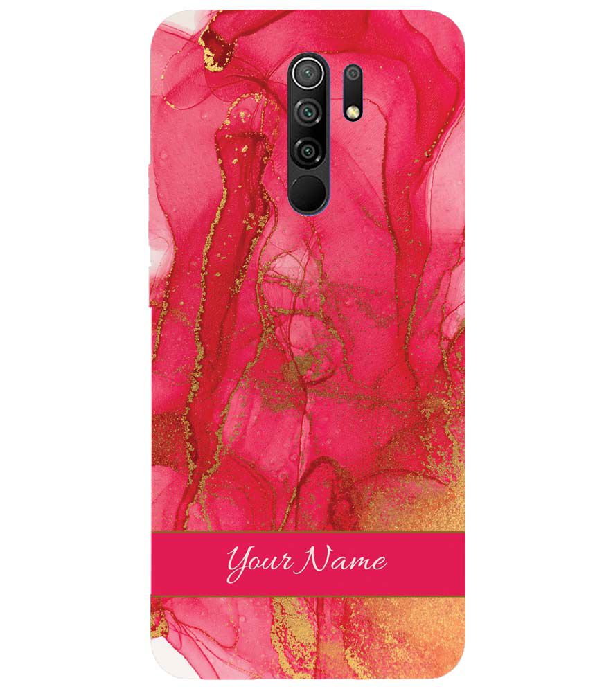 IK5010-Hot Pink Marble with Name Back Cover for Xiaomi Poco M2