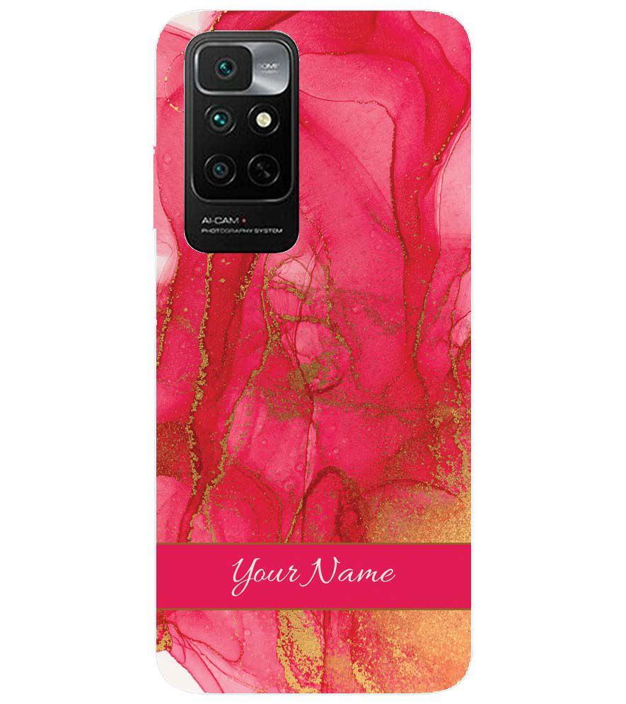 IK5010-Hot Pink Marble with Name Back Cover for Xiaomi Redmi Note 11 4G