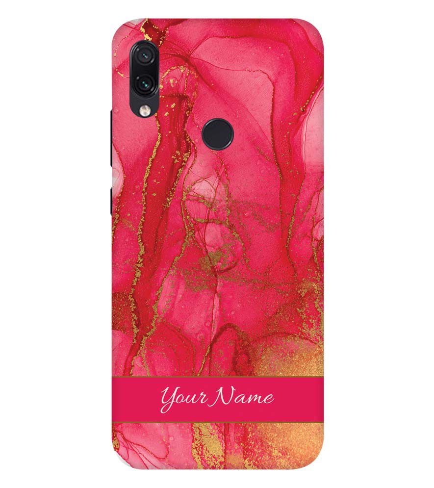 IK5010-Hot Pink Marble with Name Back Cover for Xiaomi Redmi Note 7S