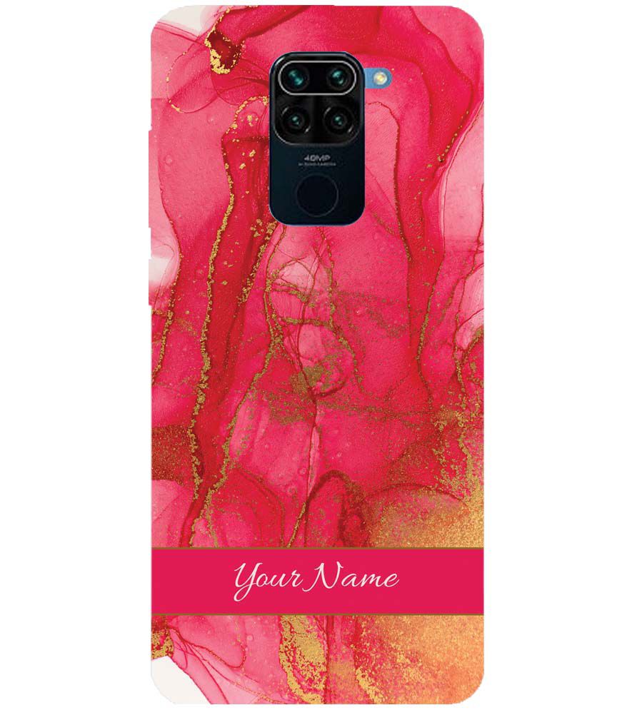 IK5010-Hot Pink Marble with Name Back Cover for Xiaomi Redmi Note 9