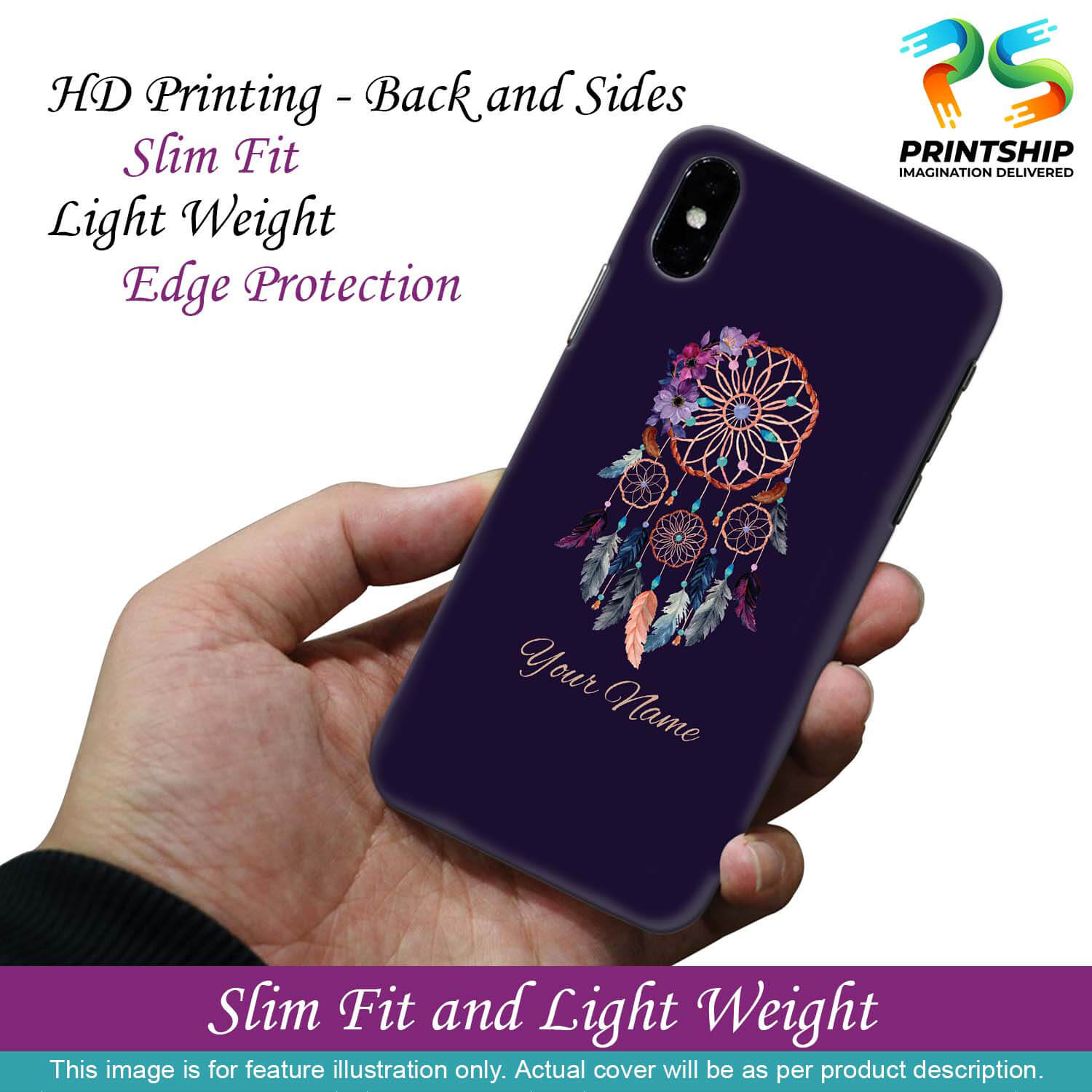 IK5012-Dream Catcher with Name Back Cover for Realme 5