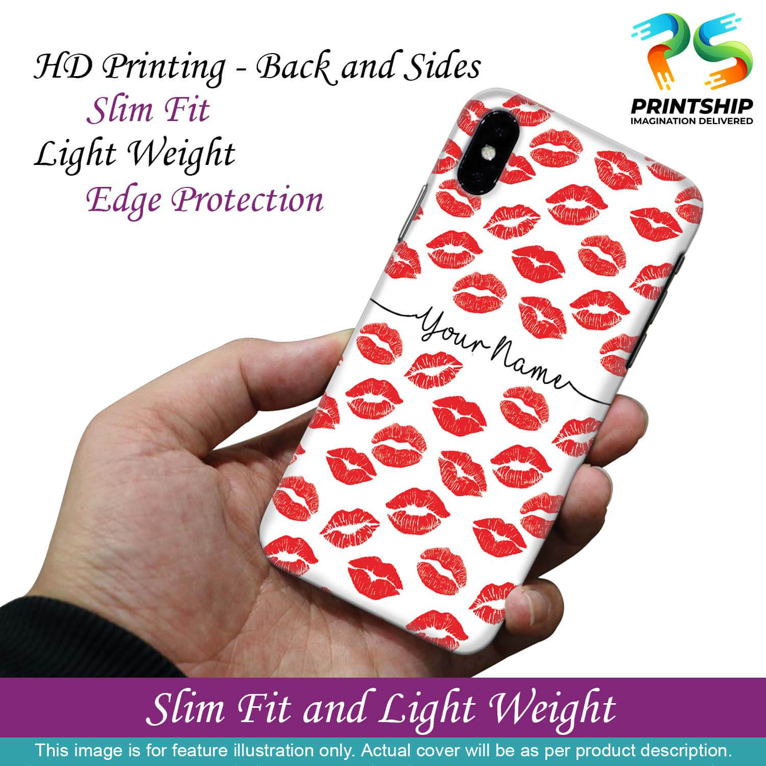 IK5015-Girly Lipstics with Name Back Cover for Xiaomi Redmi Note 9S-Image2