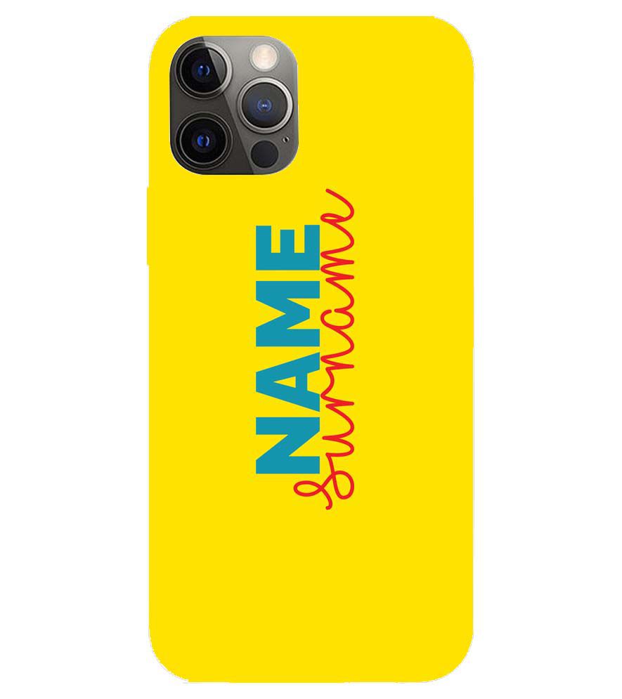 IK5016-Yellow Name and Surname Back Cover for Apple iPhone 12 Pro