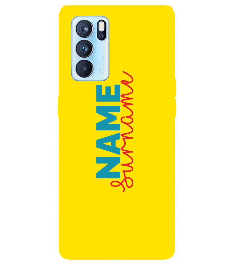 IK5016-Yellow Name and Surname Back Cover for Oppo Reno6 5G