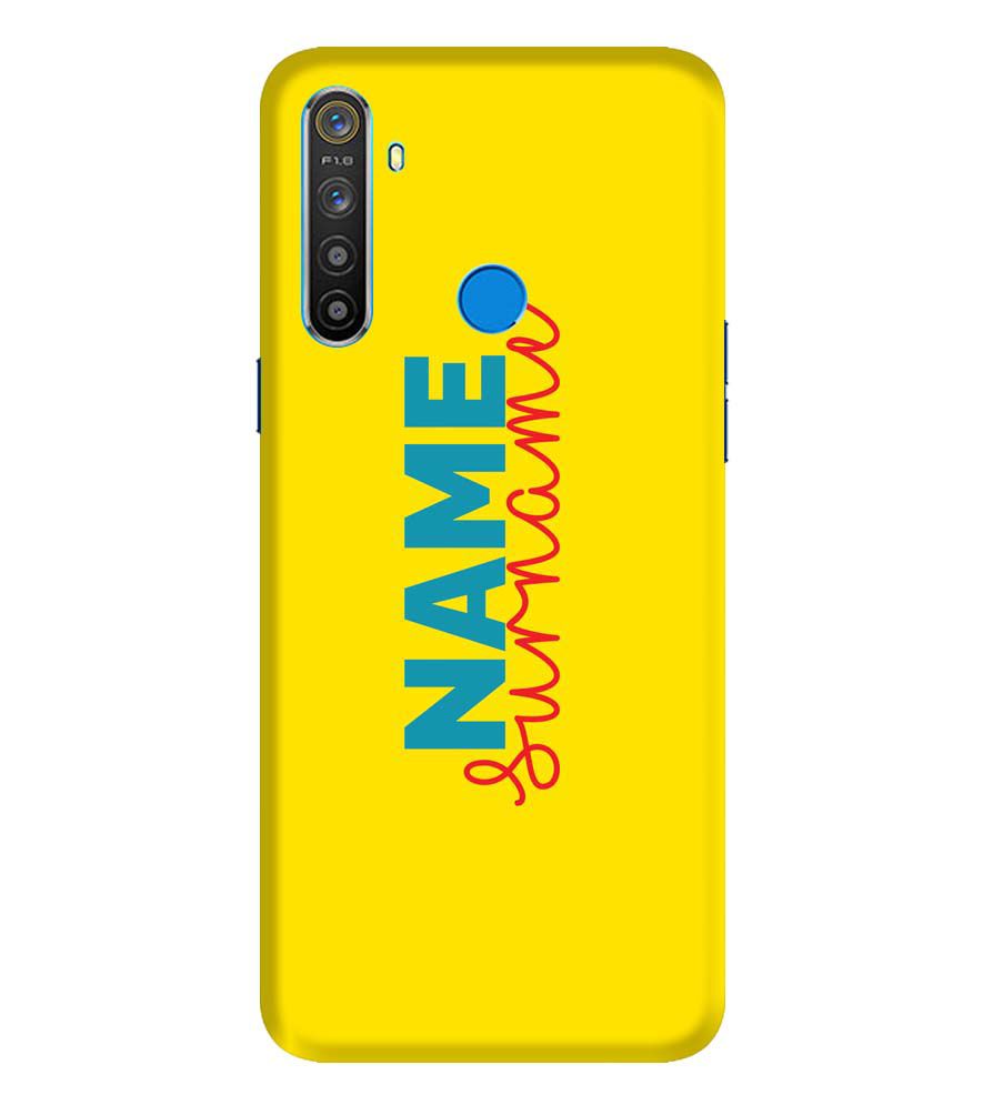 IK5016-Yellow Name and Surname Back Cover for Realme 5