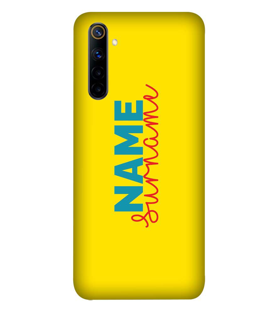 IK5016-Yellow Name and Surname Back Cover for Realme 6i