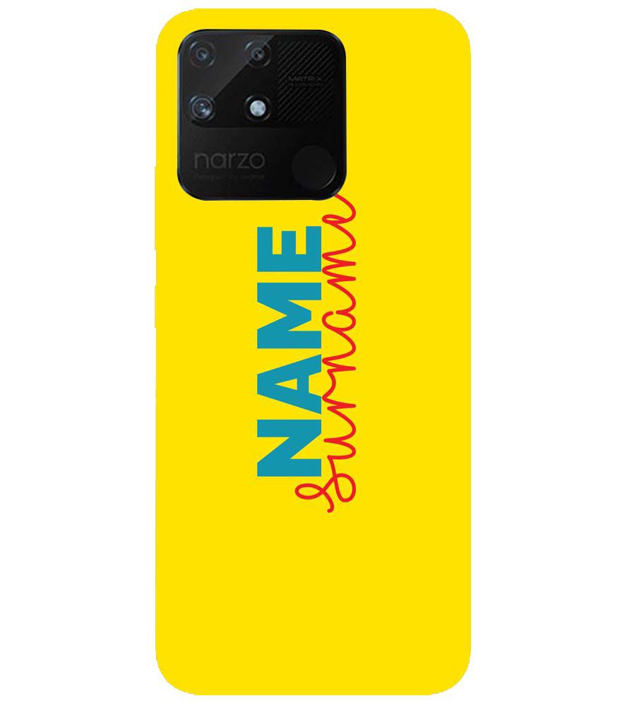 IK5016-Yellow Name and Surname Back Cover for Realme Narzo 50A