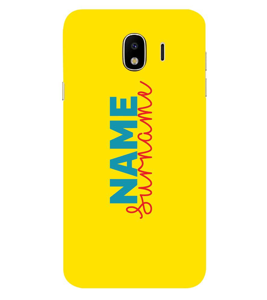 IK5016-Yellow Name and Surname Back Cover for Samsung Galaxy J4 (2018)