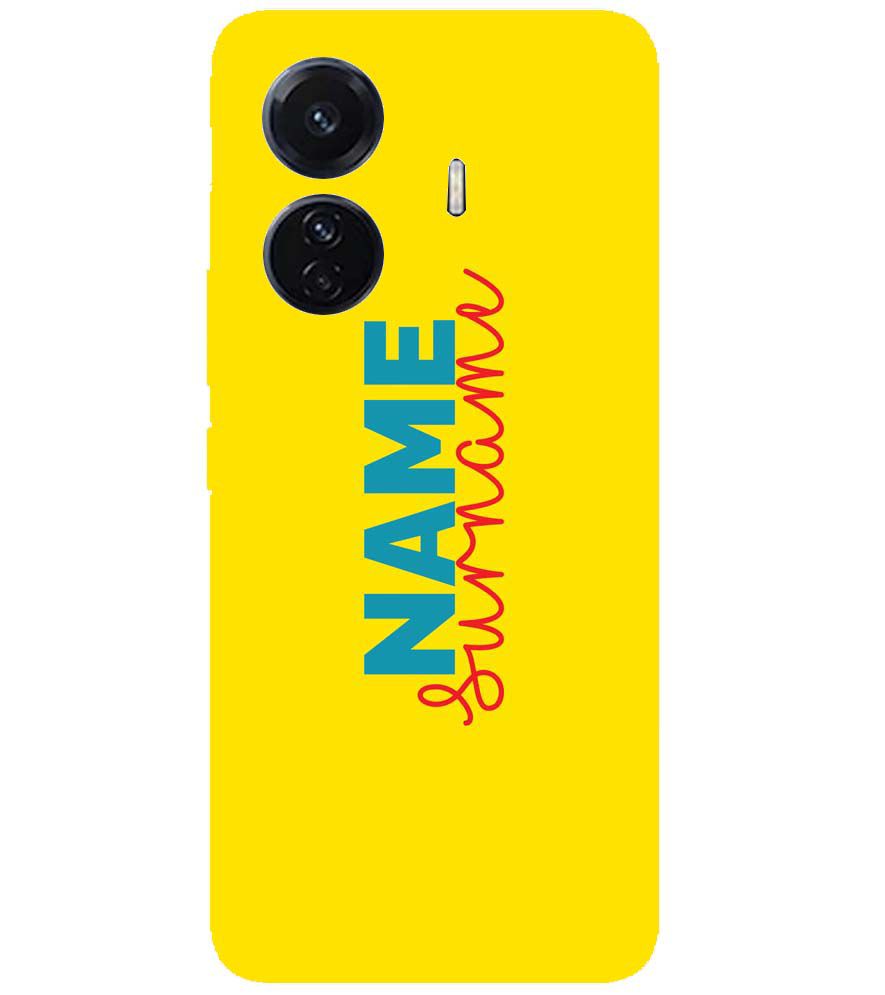 IK5016-Yellow Name and Surname Back Cover for vivo T1 Pro