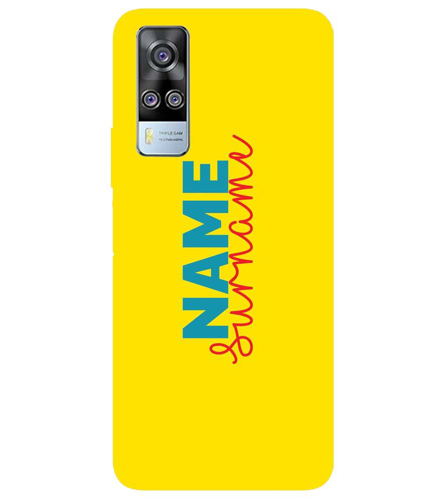 IK5016-Yellow Name and Surname Back Cover for vivo Y51 (2020, December)