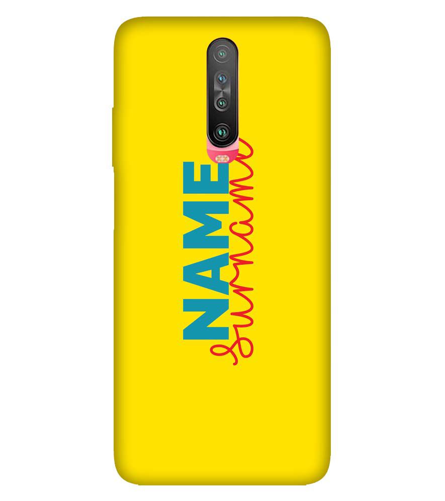 IK5016-Yellow Name and Surname Back Cover for Xiaomi Poco X2