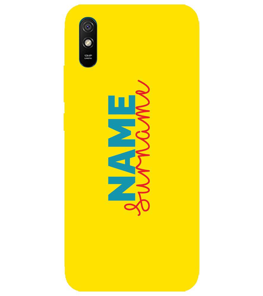 IK5016-Yellow Name and Surname Back Cover for Xiaomi Redmi 9i