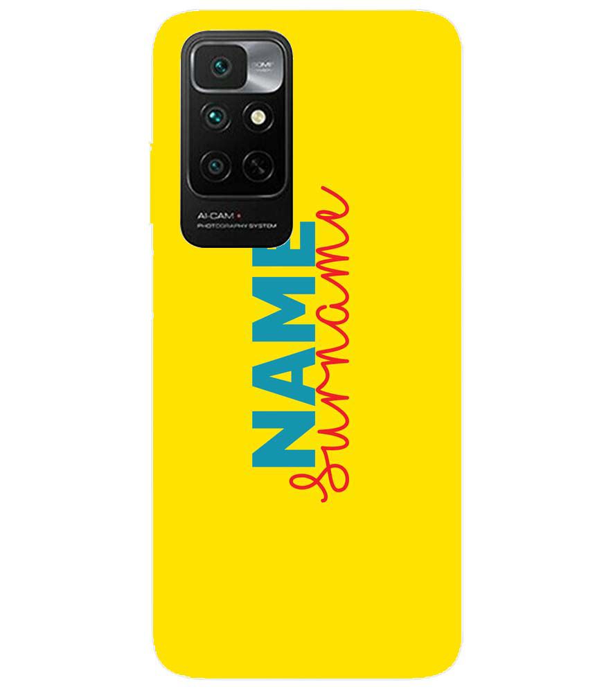 IK5016-Yellow Name and Surname Back Cover for Xiaomi Redmi Note 11 4G