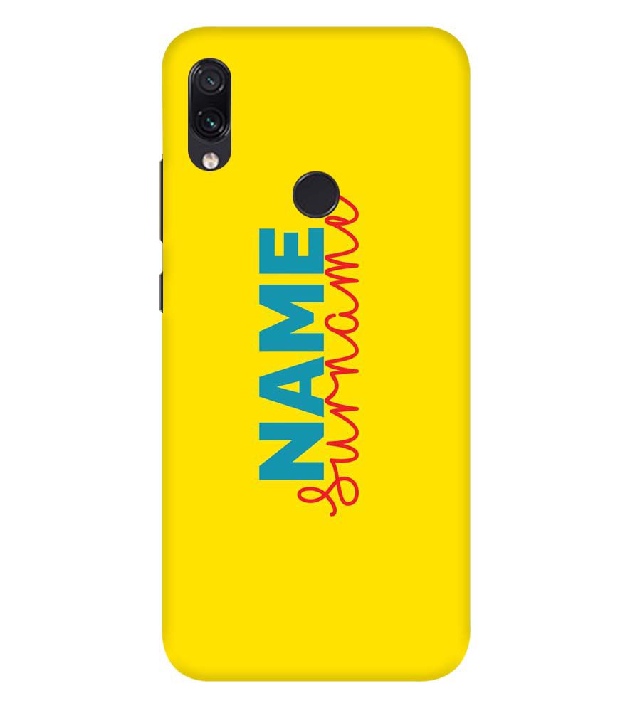 IK5016-Yellow Name and Surname Back Cover for Xiaomi Redmi Note 7S