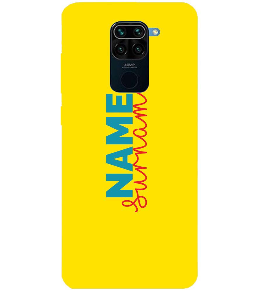 IK5016-Yellow Name and Surname Back Cover for Xiaomi Redmi Note 9