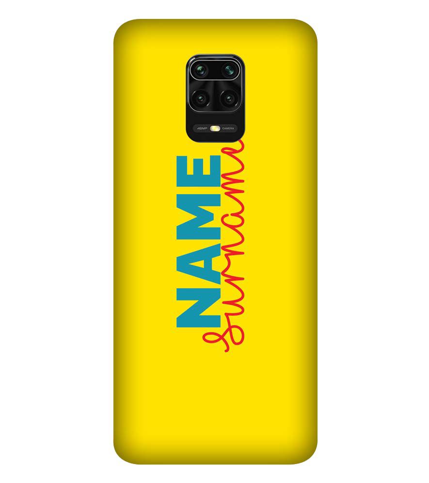 IK5016-Yellow Name and Surname Back Cover for Xiaomi Redmi Note 9S