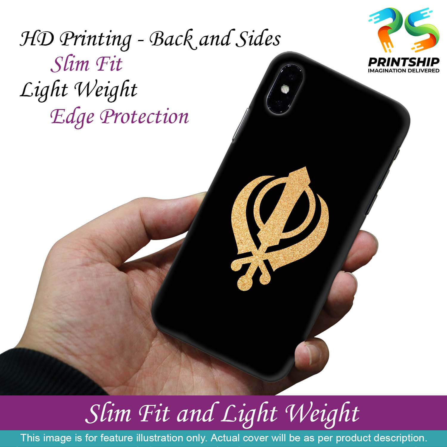 PS1300-Khanda Sahib Back Cover for Xiaomi Redmi Note 9 Pro Max