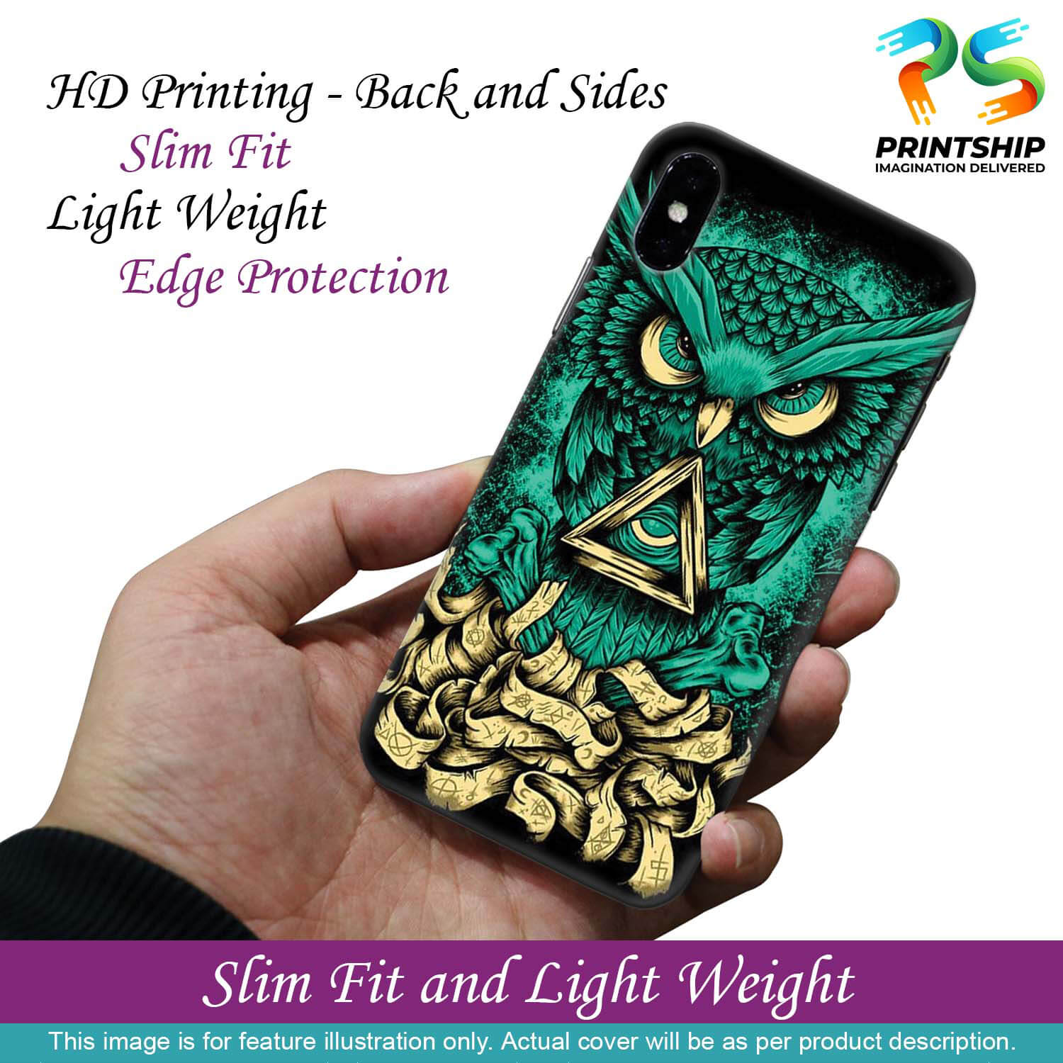 PS1301-Illuminati Owl Back Cover for Vivo V17 Pro