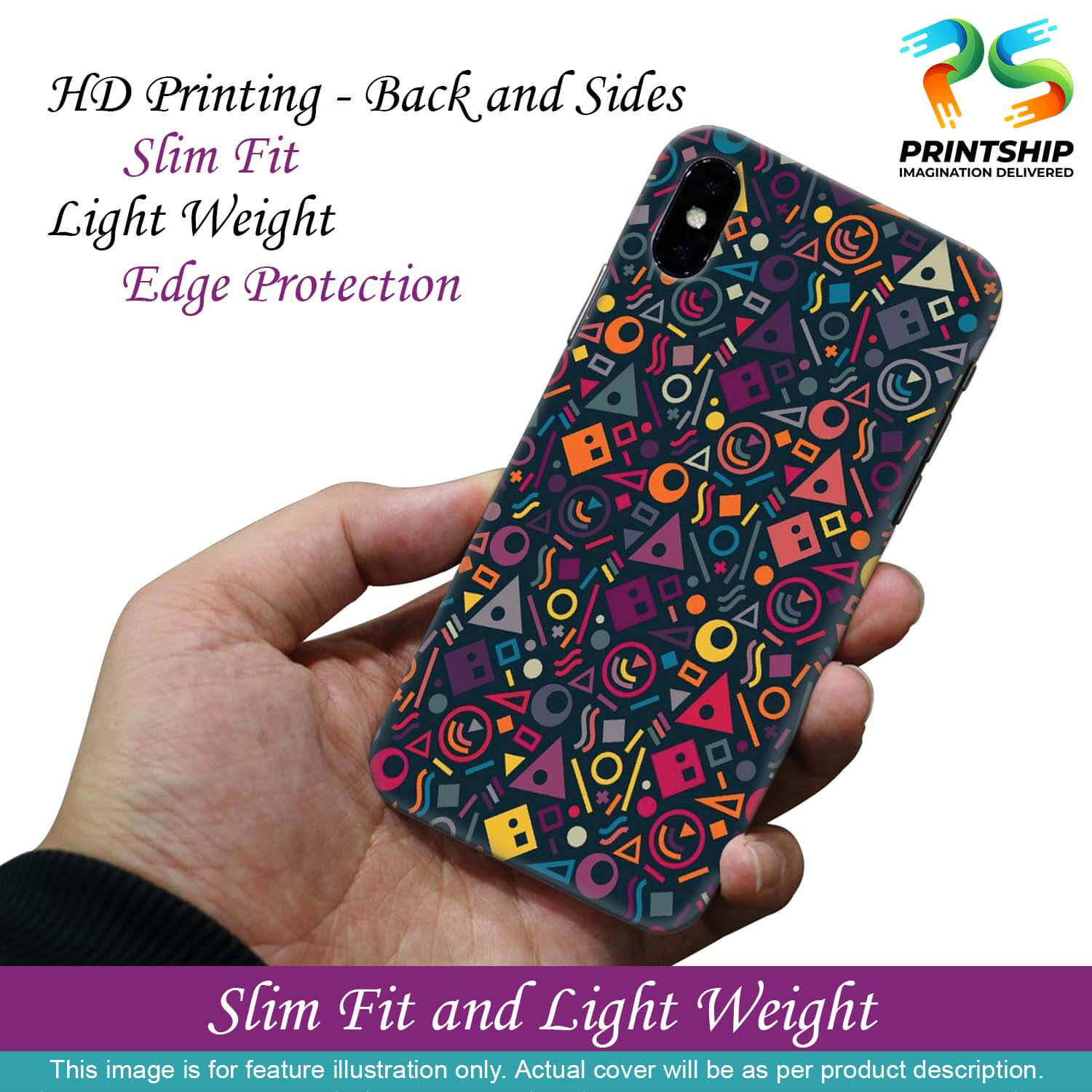 PS1304-Abstract Pattern Back Cover for Realme 7 Pro